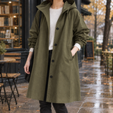 Tessa Hooded Overcoat - Military Green