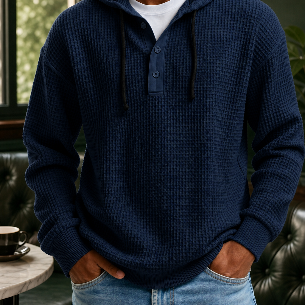 Wilder Waffle Hoodie - Navy