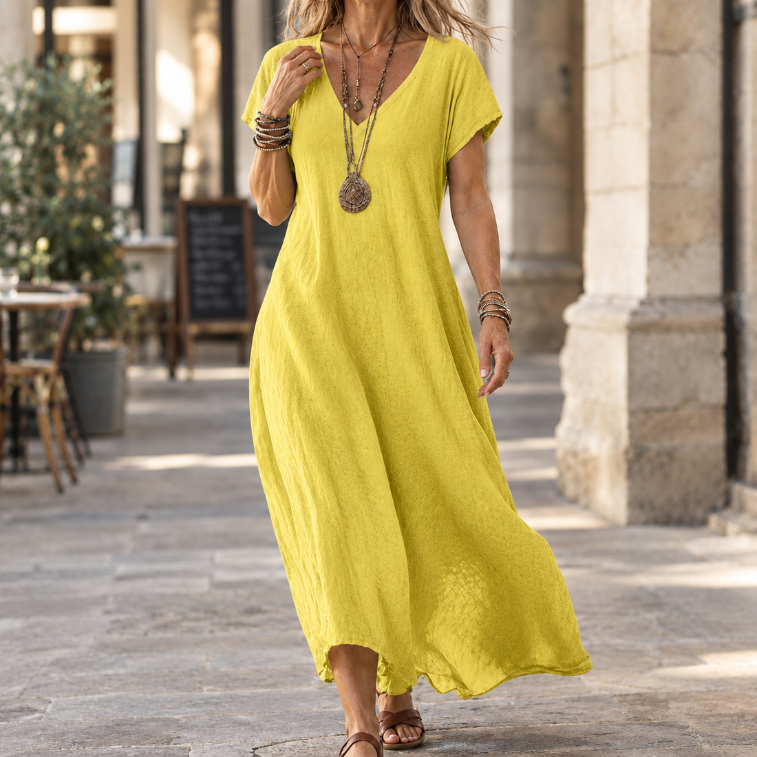 Riley Relaxed Maxi Dress - Yellow