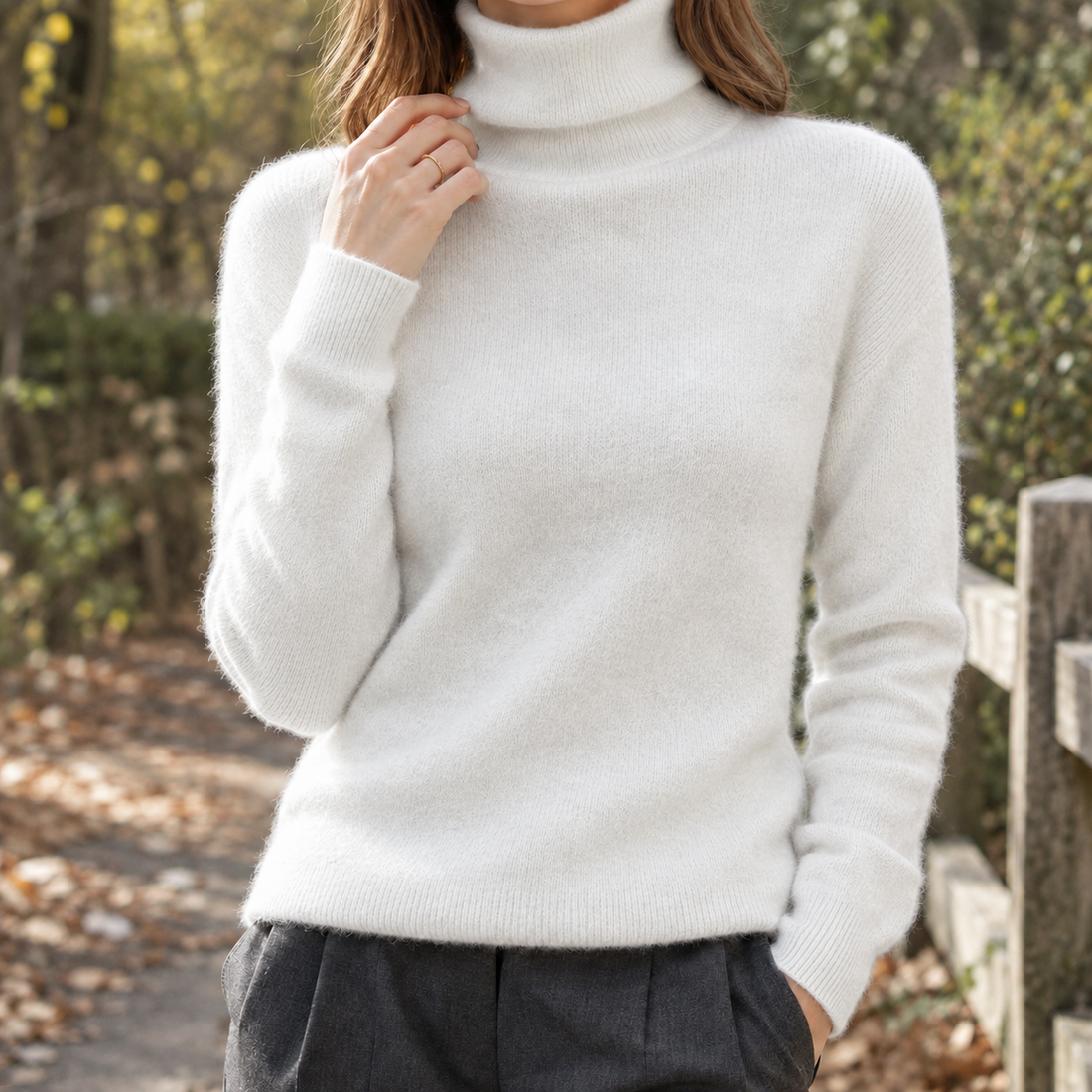 Claudia Turtleneck Sweater - White