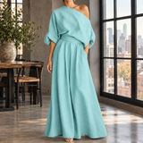 Clarisse Off-Shoulder Set - Sky Blue