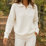 Gabrielle Collared Sweater - Milky White