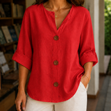 Lucille Relaxed Blouse - Red