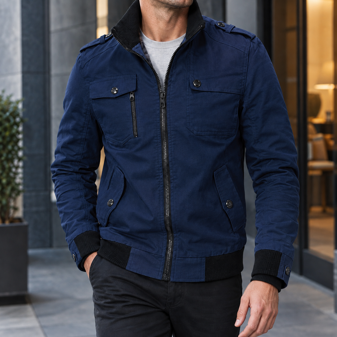 Silas Utility Jacket - Dark Blue