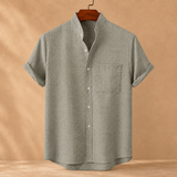 Benedict Stand Collar Shirt - Gray