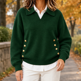Ysabel Collared Sweater - Green