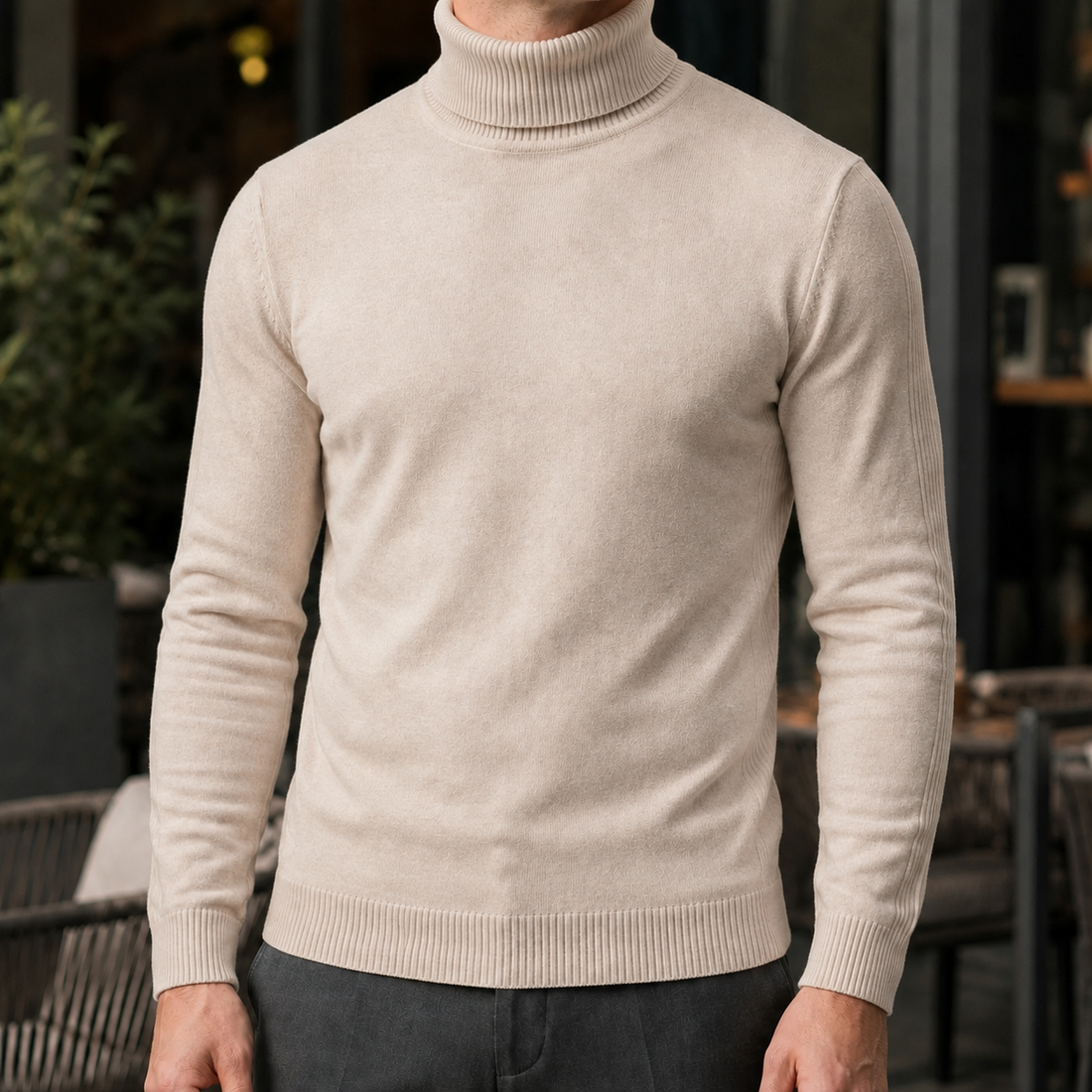 Roman Turtleneck Sweater - Beige