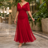 Junia Wrap Maxi Dress - Red