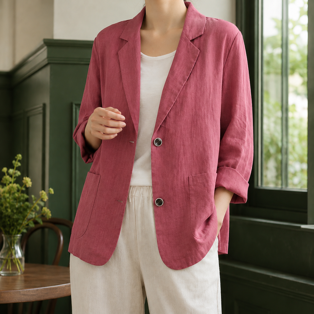 Cordelia Relaxed Blazer - Red