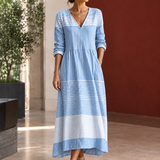 Lillian Relaxed Maxi Dress - Blue Mixed Stripe