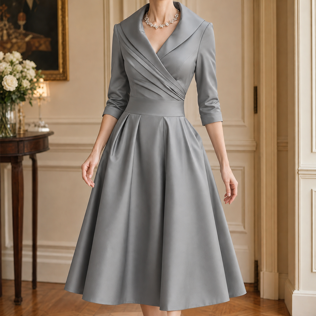 Tara A-Line Dress - Gray