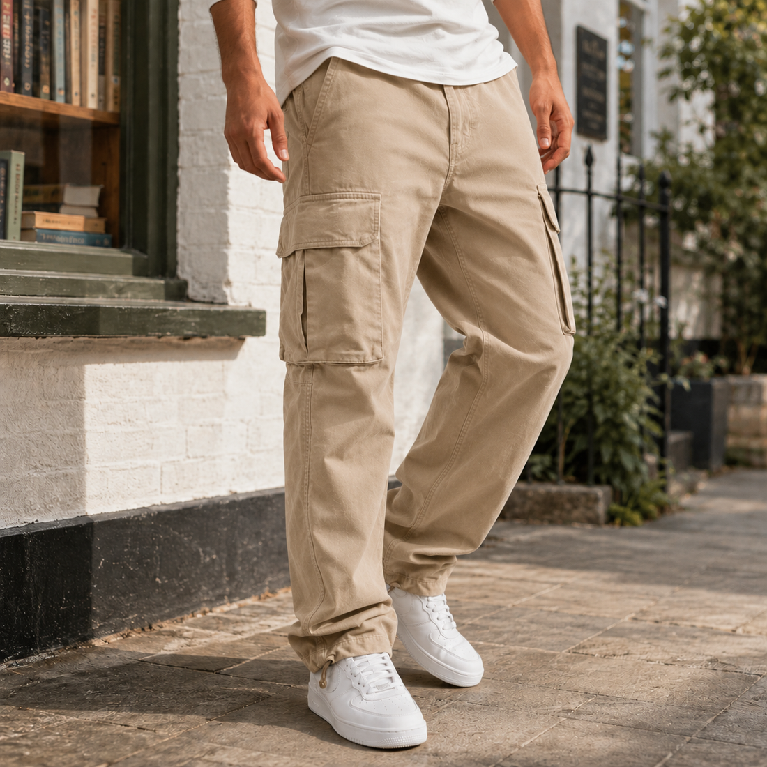 Carter Relaxed Cargo Pants - Beige