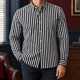 Lucas Striped Shirt - Black