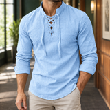 Burnaby Lace-Up Top - Sky Blue