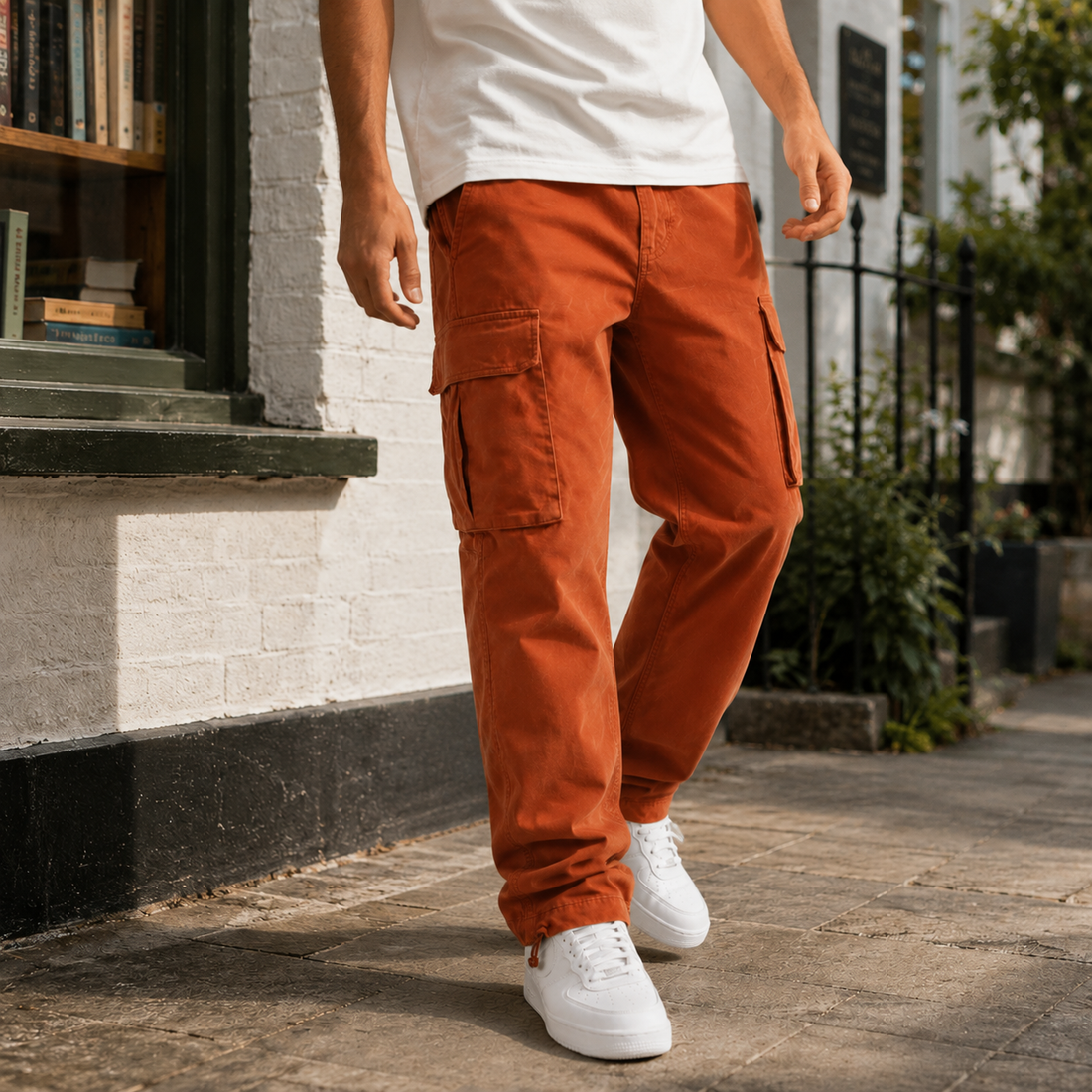 Carter Relaxed Cargo Pants - Orange