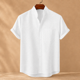 Benedict Stand Collar Shirt - White