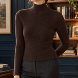 Aurore Ribbed Sweater - Dark Brown