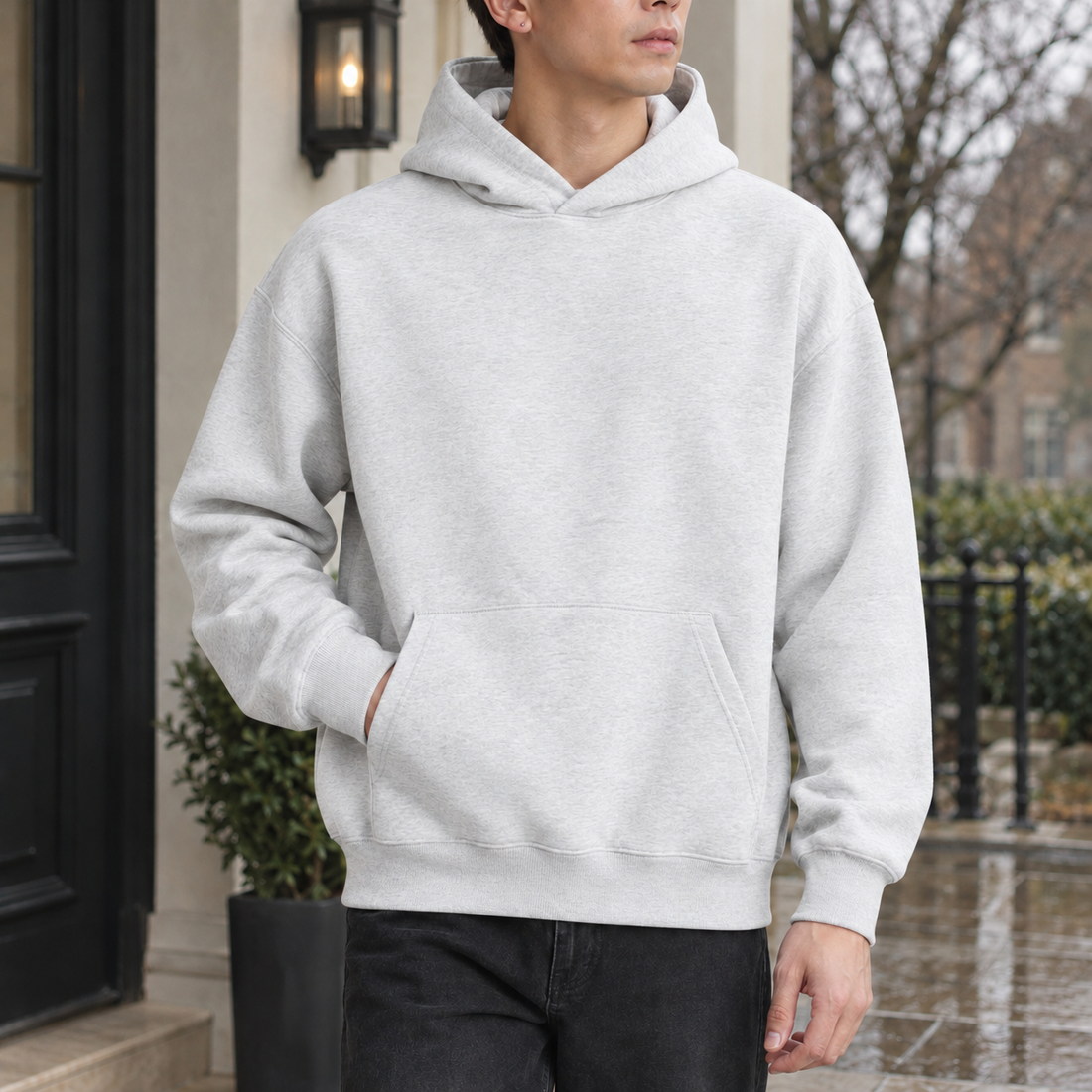 Evander Oversized Hoodie - White Ash