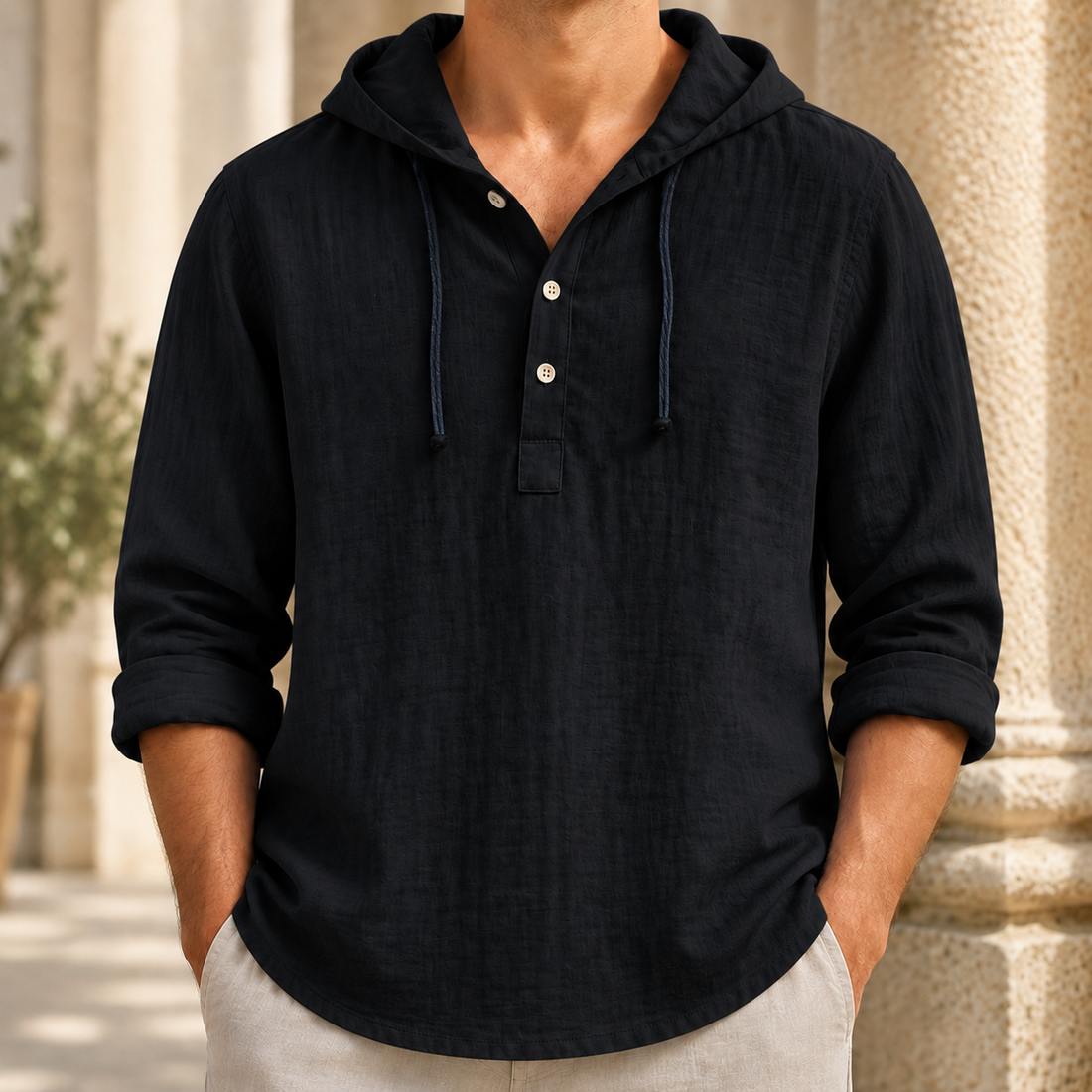 James Hooded Shirt - Black