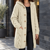 Valerie Cable Knit Cardigan - Beige