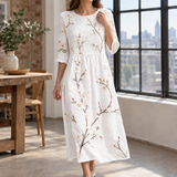 Rebekah Embroidered Midi Dress - White