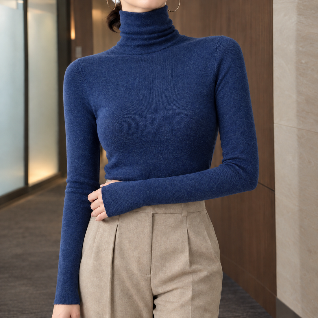Arabelle Turtleneck Sweater - Dark Blue