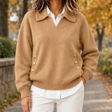 Ysabel Collared Sweater - Apricot