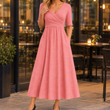 Kelsey Wrap Maxi Dress - Pink