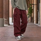 Rufus Relaxed Cargo Pants - Wine Red
