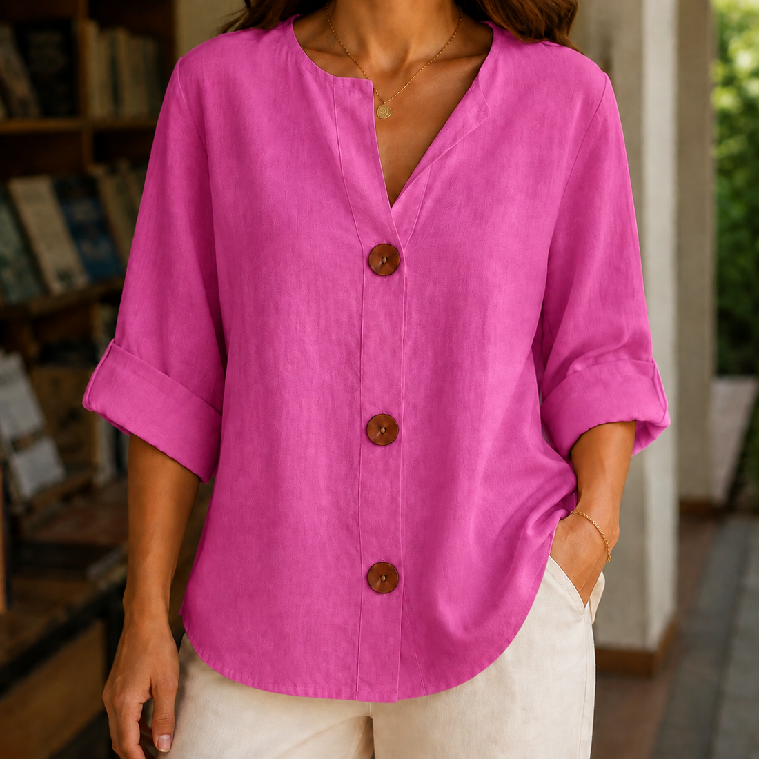 Lucille Relaxed Blouse - Pink