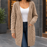 Modesty Cable Knit Cardigan - Khaki