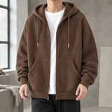 Timothy Relaxed Zip Hoodie - Brown